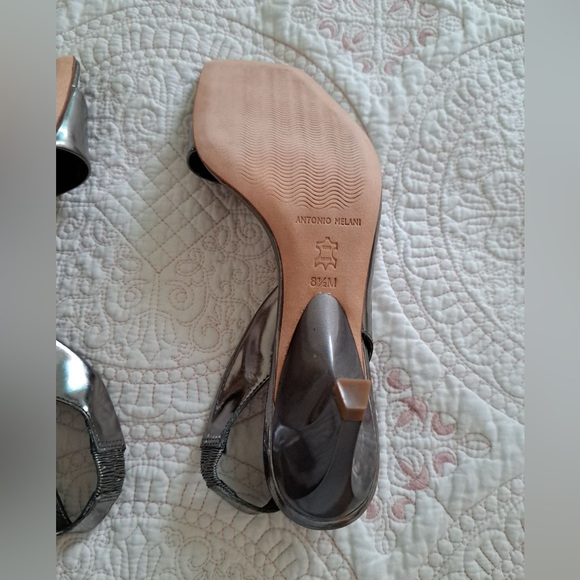 Brand New, Never Worn Metallic, Patent Leather, Sandal Heels - Picture 11 of 13